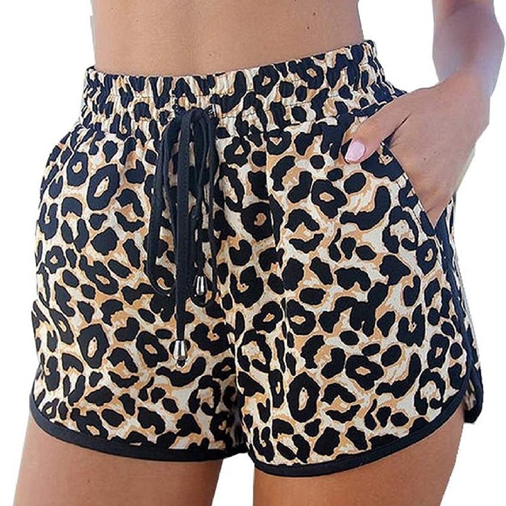 Kafeimali Leopard Print Running Shorts